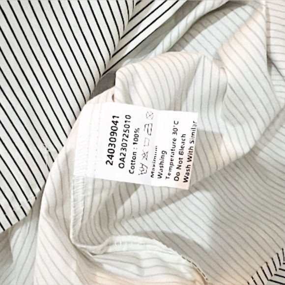 NWT - Commense White Pinstripe Shirt Mini Dress - Size XS - Picture 8 of 8